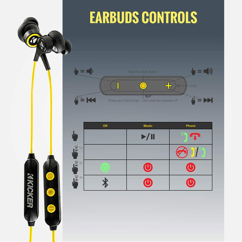 KICKER EB200 BluetoothÂ® Earbuds - 46EB200BTB - Image 4